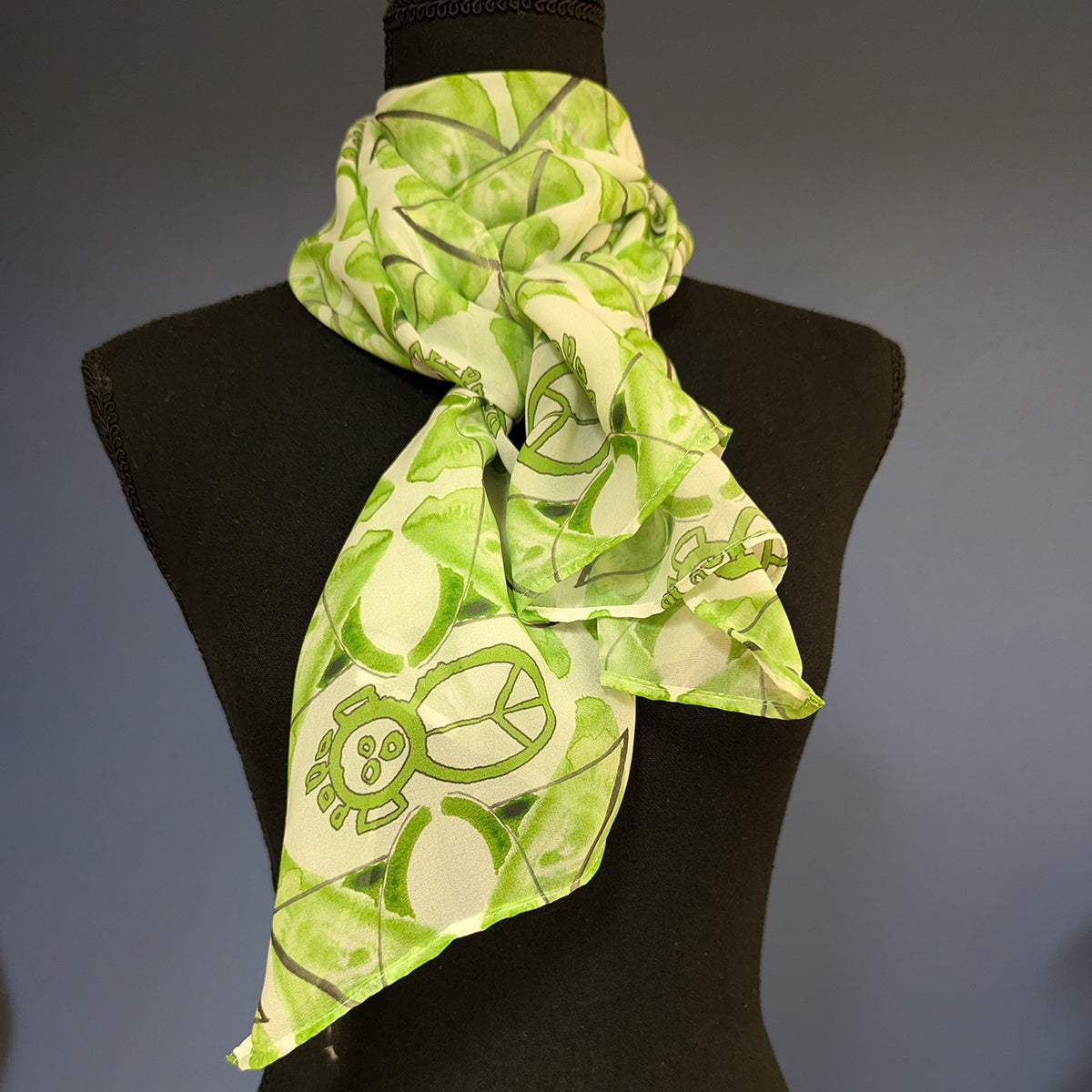 Chiffon Scarf - Watercolor with Native American Symbol