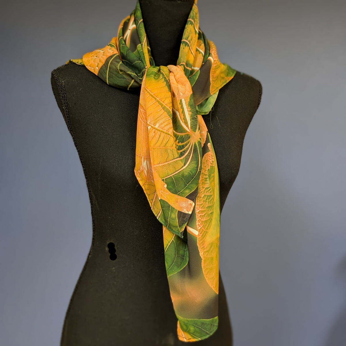 Chiffon Scarf - Rainforest (Green&Peach)