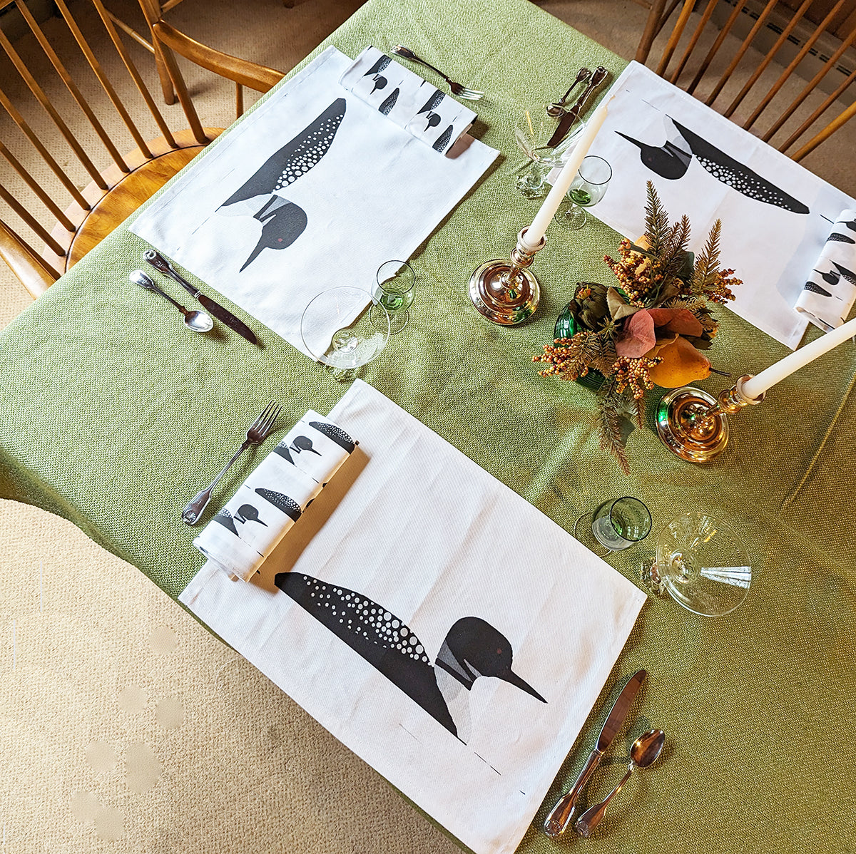 Loon TableScapes for Cabin and Christmas