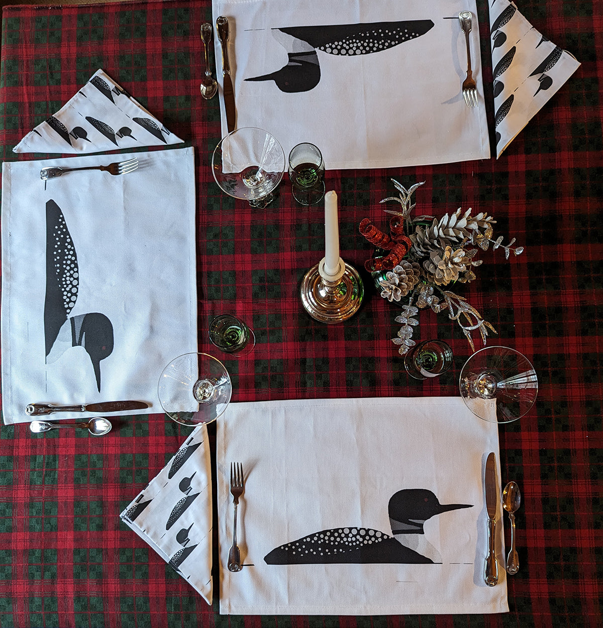 Loon TableScapes for Cabin and Christmas