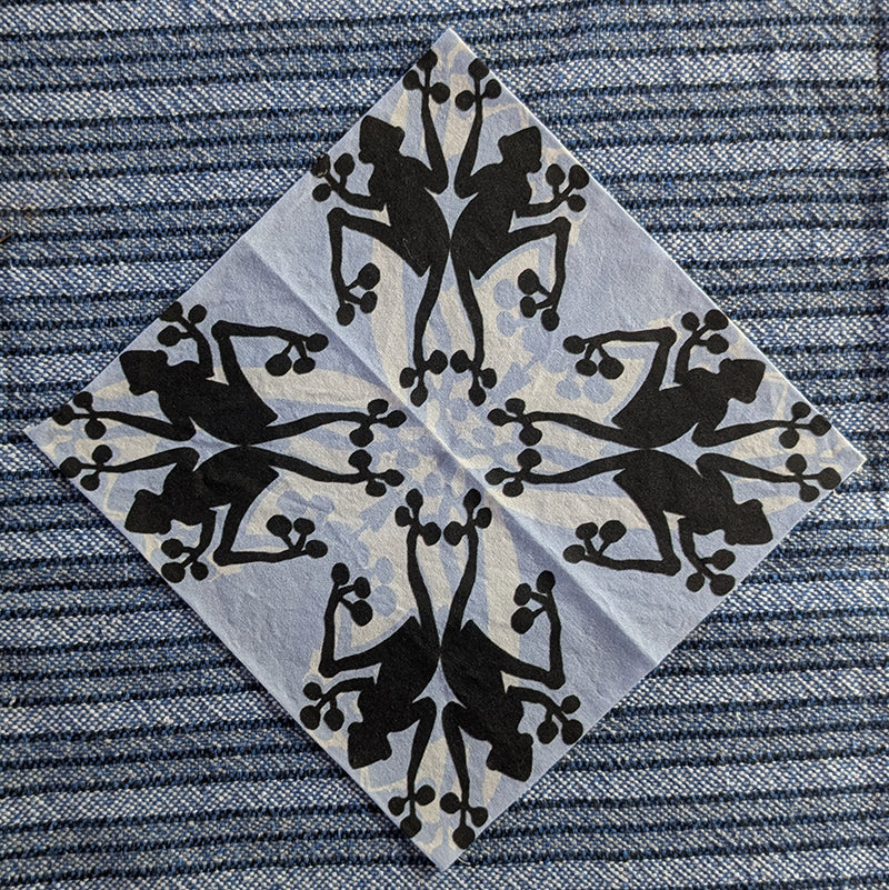 Black and Blue Frogs Napkin (Sold Individually)