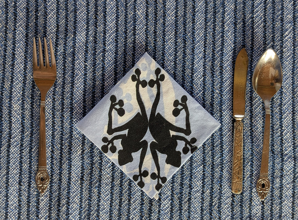 Black and Blue Frogs Napkin (Sold Individually)