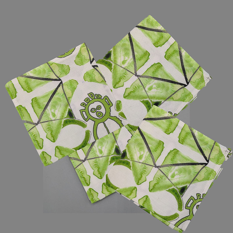 Green Taino Cocktail Napkins (Set of 4)