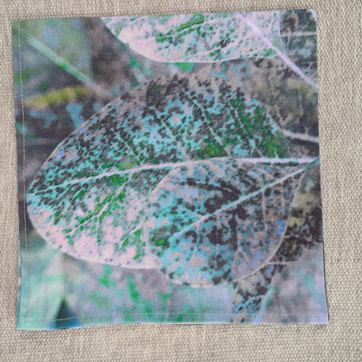 Teal Fantasy Leaves Napkin (Sold Individually)