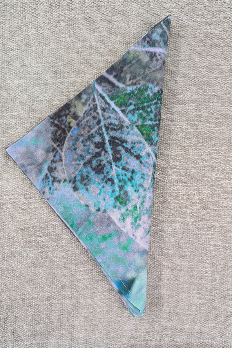 Teal Fantasy Leaves Napkin (Sold Individually)