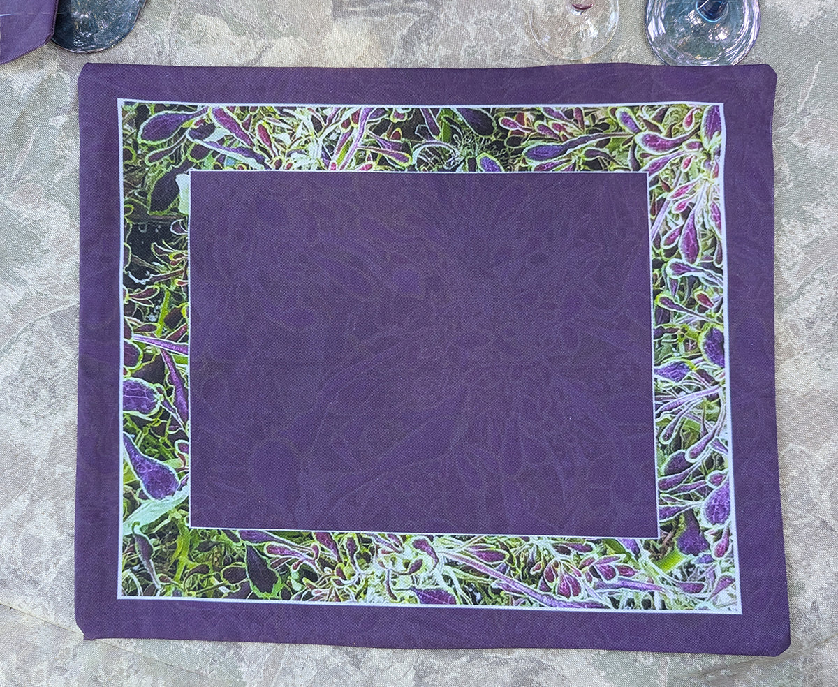 Confetti Frame Purple Reversible Placemat (Sold Individually)