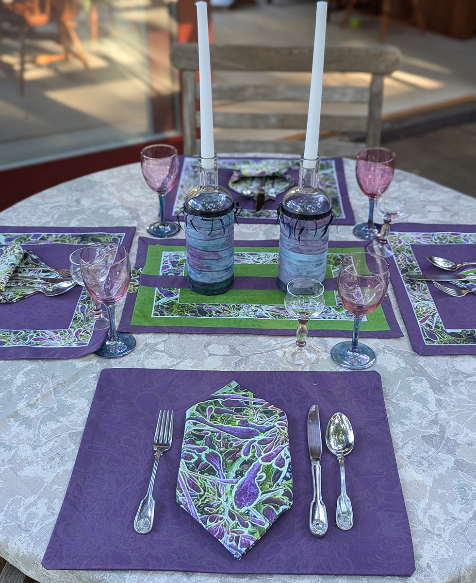 Confetti Frame Purple Reversible Placemat (Sold Individually)