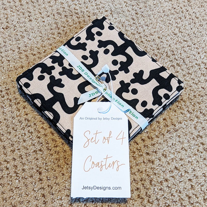 Black and Tan Coqui Coasters (Sets of 6)