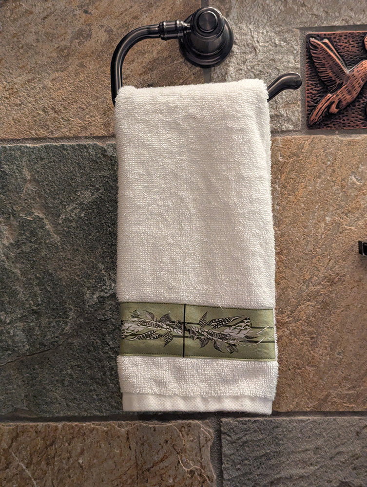 Botanical Bordered Hand Towels - Two versions (Set of 2)