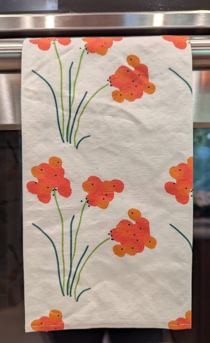 Orange Boquet Dish Towel