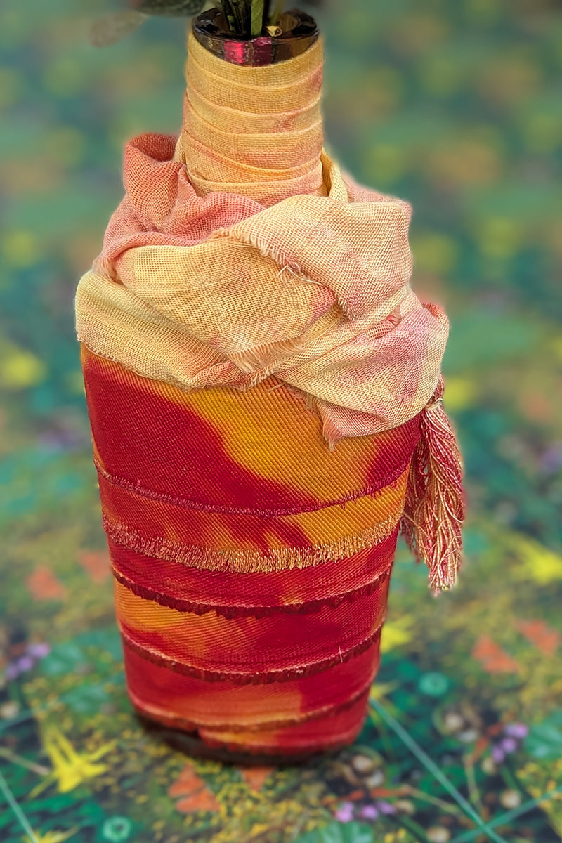 Large Fabric Wrapped Vases
