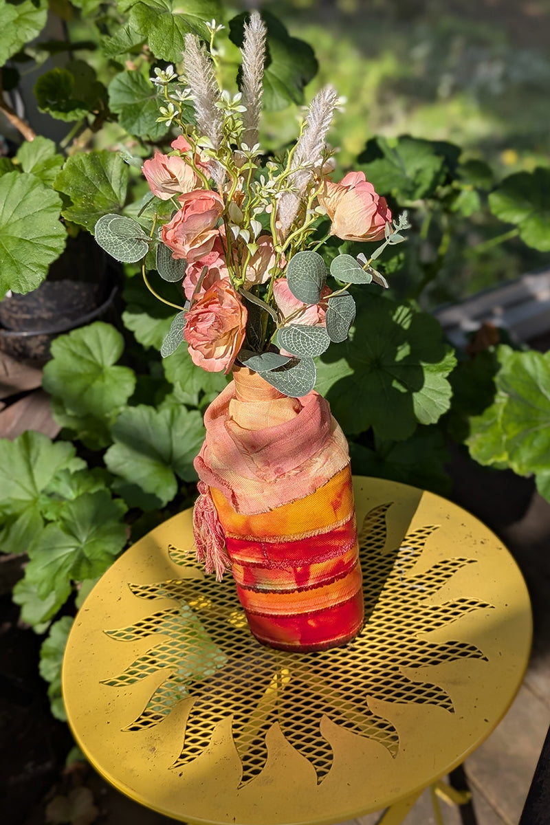 Large Fabric Wrapped Vases