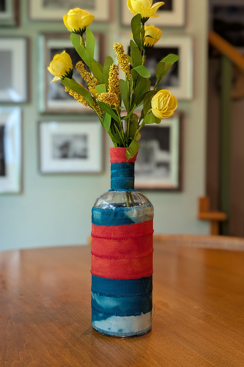 Large Fabric Wrapped Vases