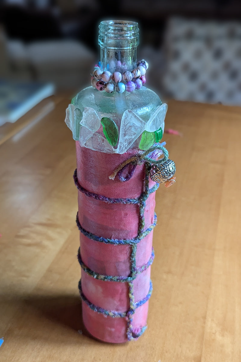 Large Fabric Wrapped Vases