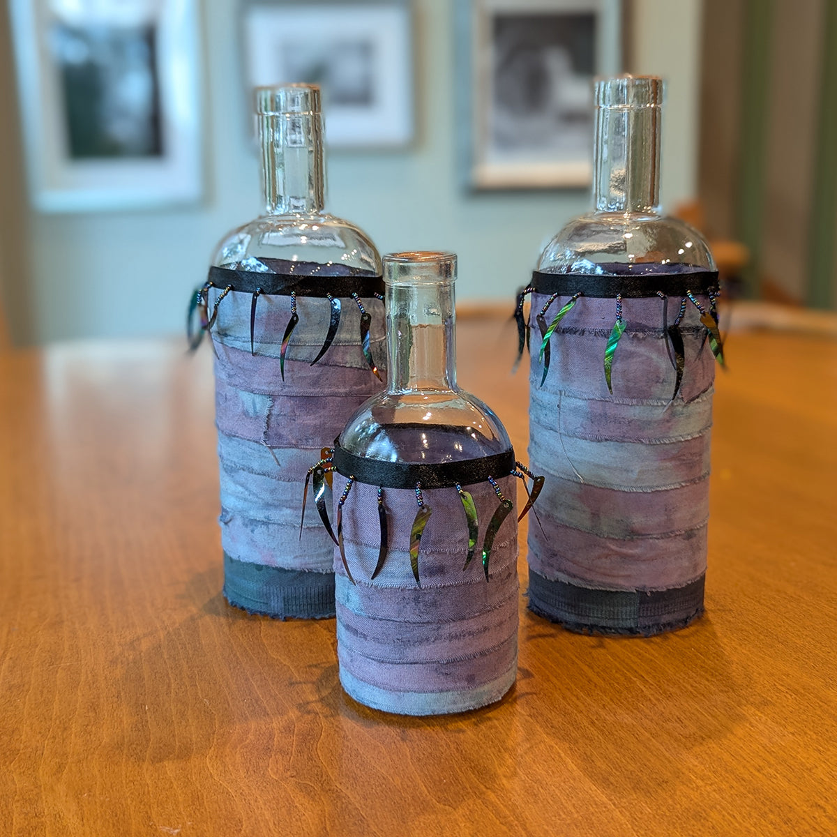 Large Fabric Wrapped Vases