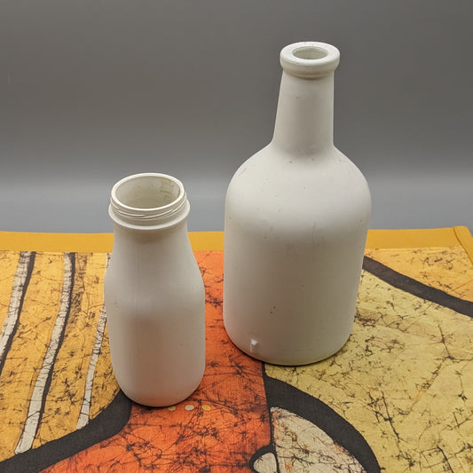 Painted Bottle Vases - White
