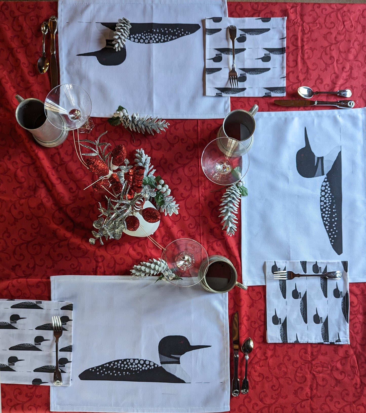 Loon TableScapes for Cabin and Christmas