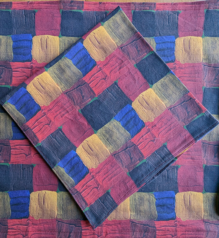 Textured Paint Plaid Table Linens (Sold Individually)