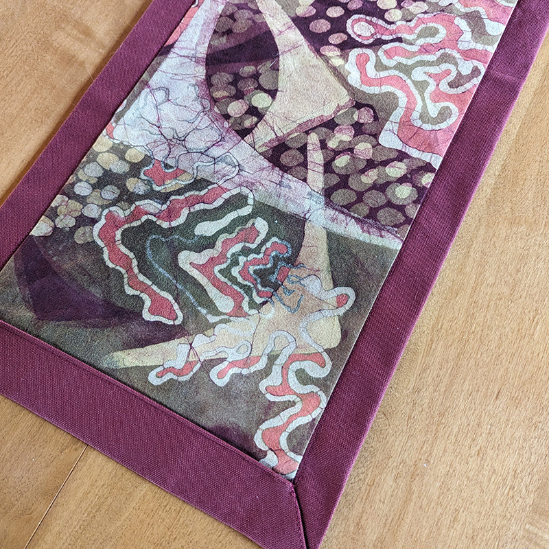 Original Hand-Batiked Runner (Dark Red)