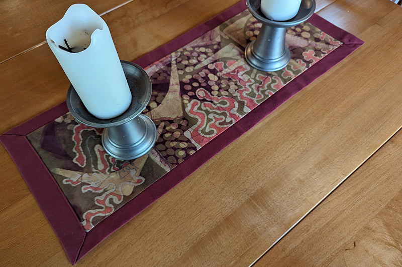 Original Hand-Batiked Runner (Dark Red)