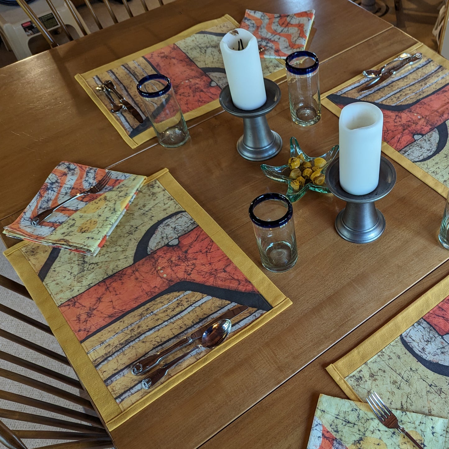 Orange Batik #1 Place Mat (Sold Individually)