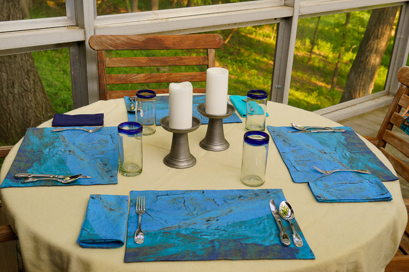Cool Blue Sandstone Napkin (Sold Individually