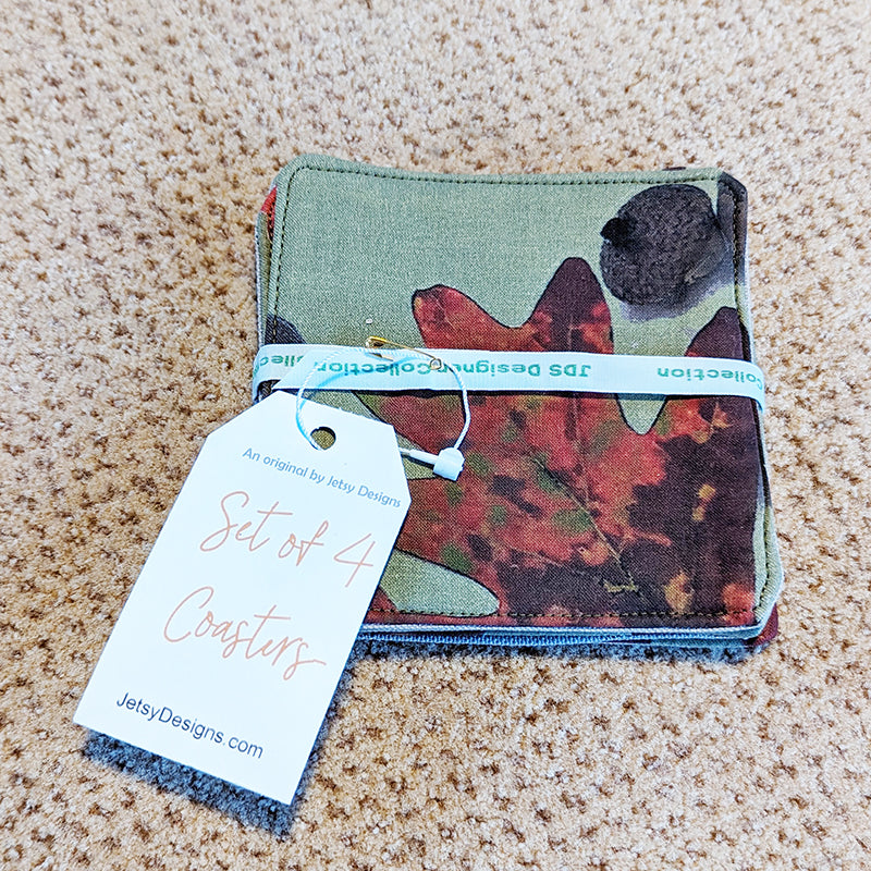 Fall Leaves Coasters in Three Colors (Sets of 4)