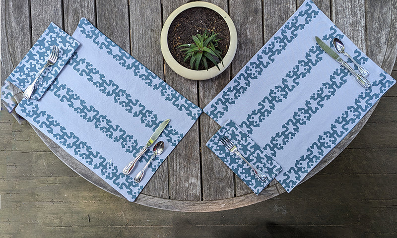 Grey and Teal Taino Coqui Place Mats (Sold Individually)