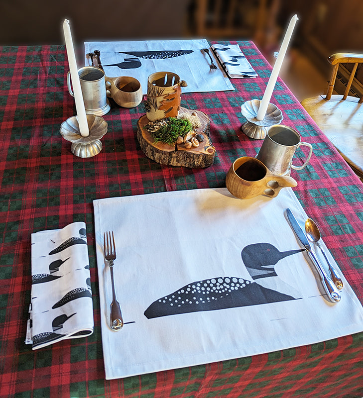 Loon TableScapes for Cabin and Christmas
