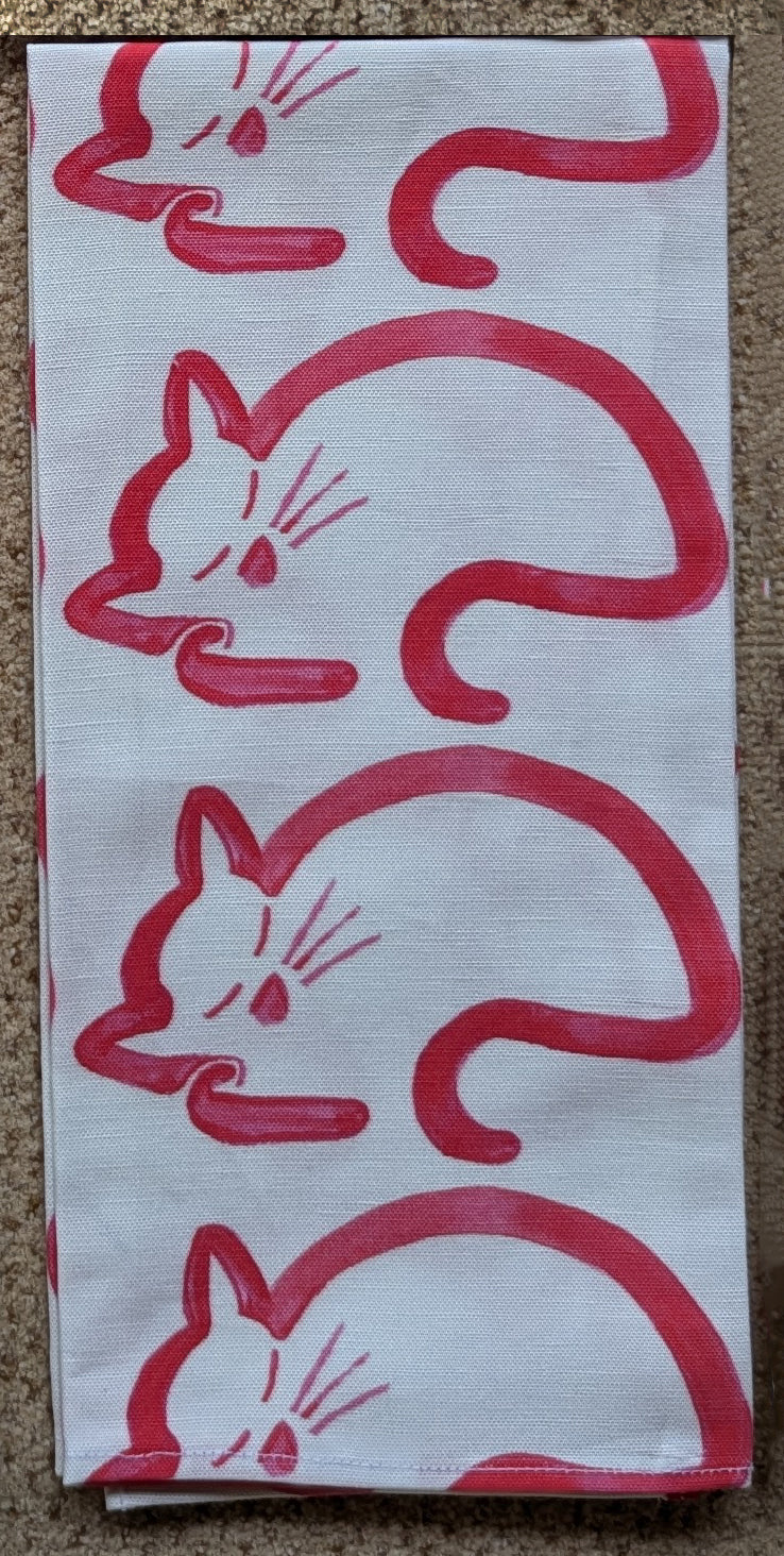 Cat Napping Dish Towel