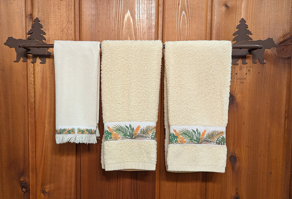 Tropical Plants Border Hand Towels