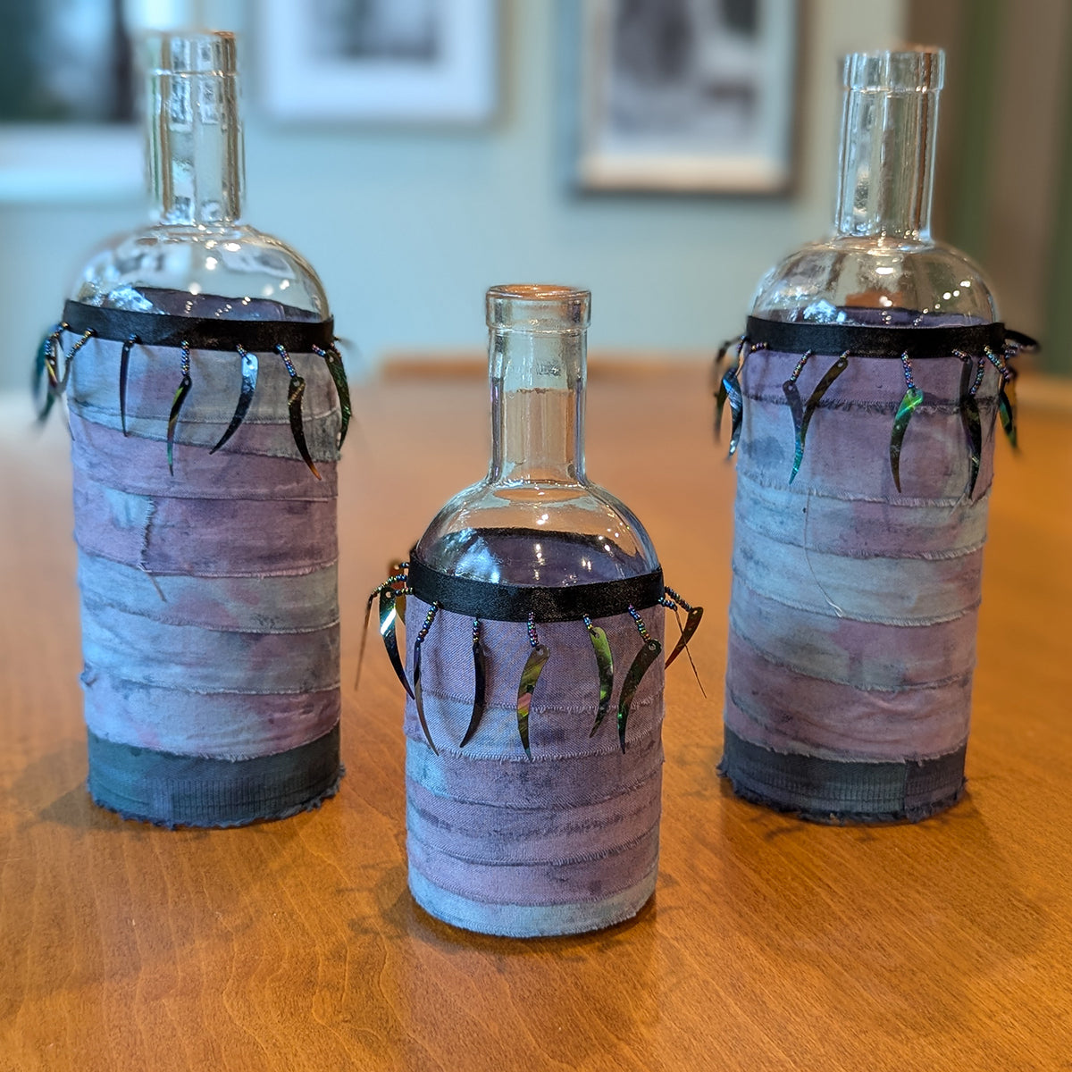 Large Fabric Wrapped Vases