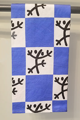 Taino Coqui & Checks Dish Towel (Two Colors)