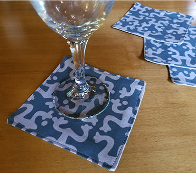Teal & Grey Taino Coqui Coasters (Purchase Individually)