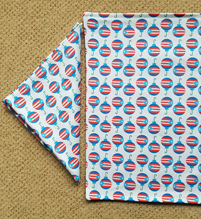 Blue Christmas Ornament Dinner Napkin (Sold Individually)