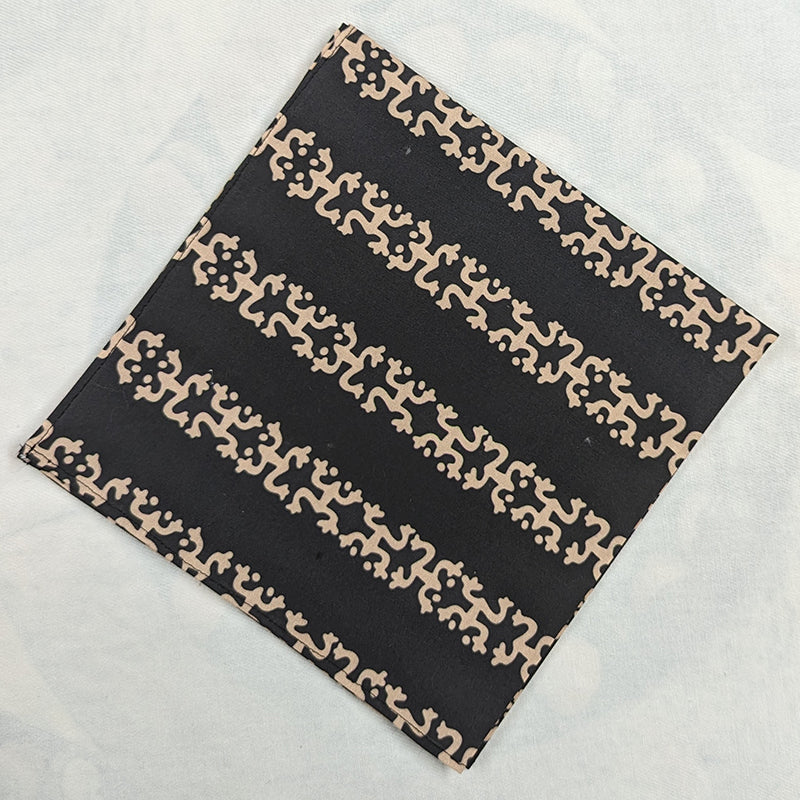 Black and Tan Taino Coqui Dinner Napkins (Sold Individually)
