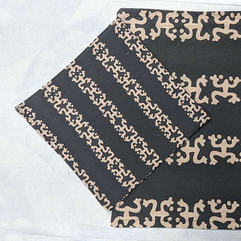 Black and Tan Taino Coqui Dinner Napkins (Sold Individually)