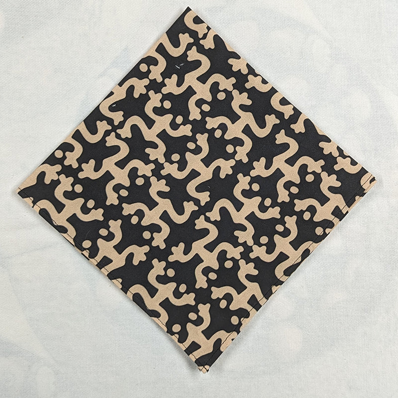 Black and Tan Taino Coqui Dinner Napkins (Sold Individually)