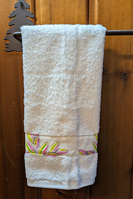 Pink & Yellow Border Hand Towels (Set of 2)