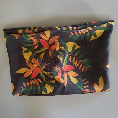 Chiffon Scarf - Sumac Leaves on Black