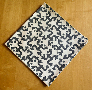 Black and Tan Taino Coqui Dinner Napkins (Sold Individually)