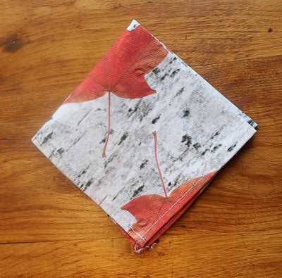 Maple Leaves and Birch Bark Cocktail Napkins (Sold Individually)