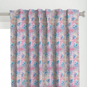 Blue Flowers in a Pink Garden - Design