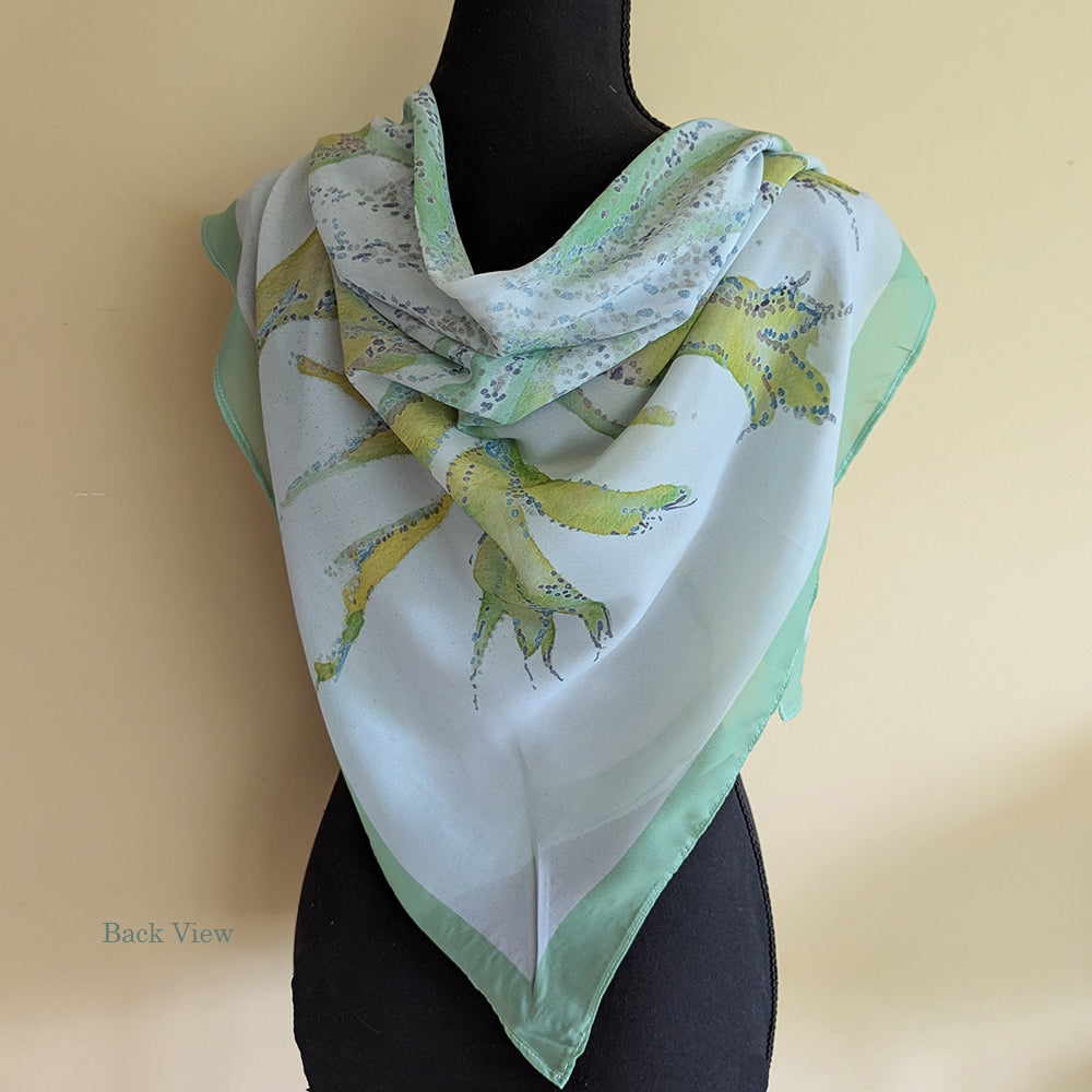 Chiffon Scarf - Yellow Lilies