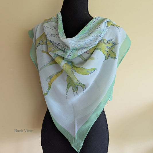Chiffon Scarf - Yellow Lilies