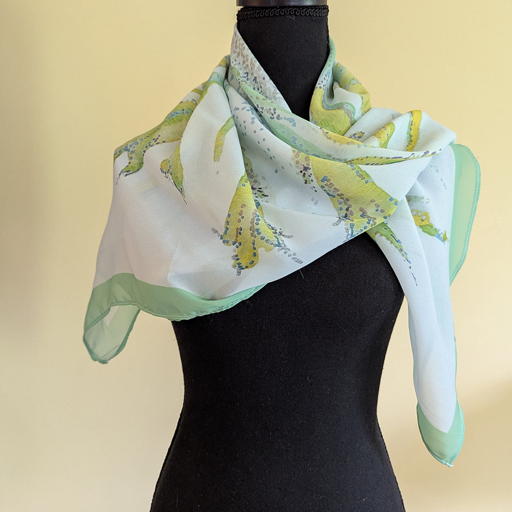 Chiffon Scarf - Yellow Lilies