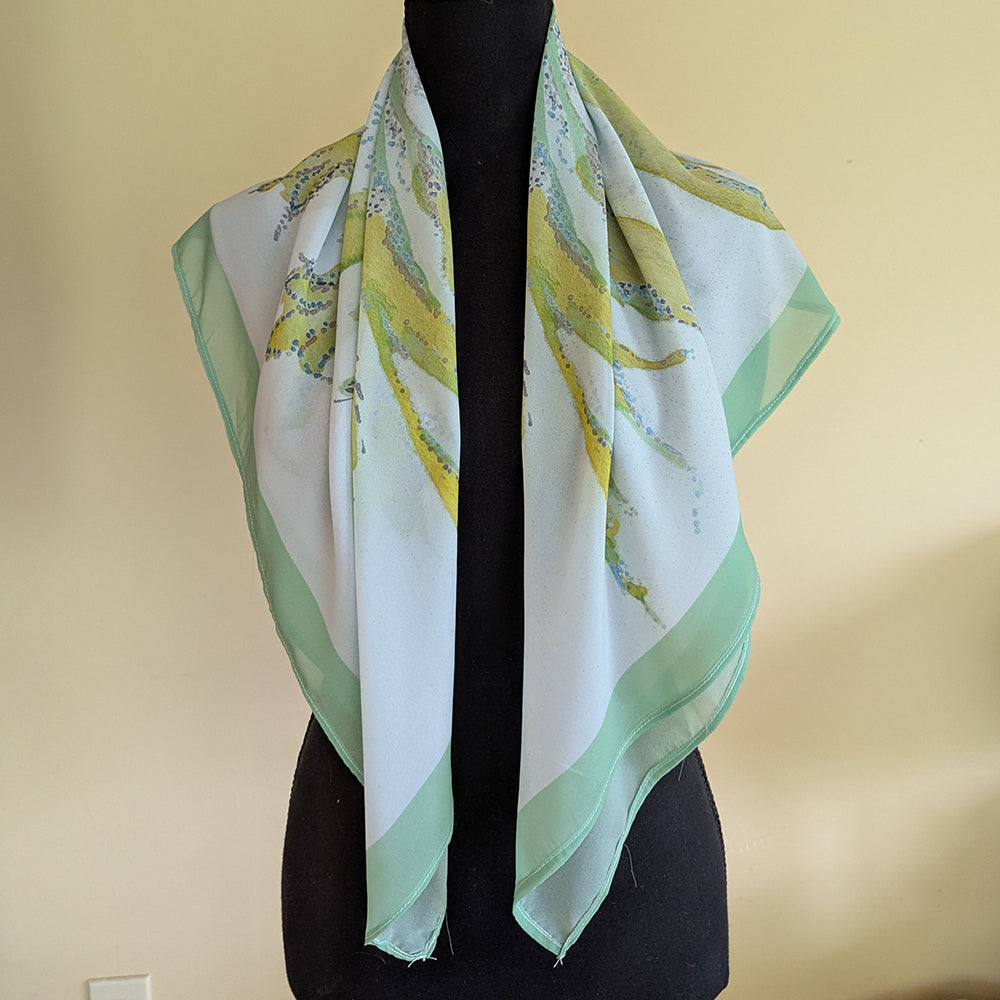Chiffon Scarf - Yellow Lilies