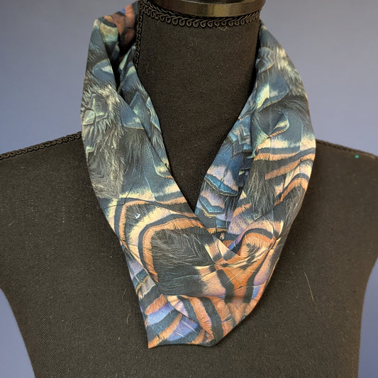 Chiffon Scarf - Turkey Feathers # 2