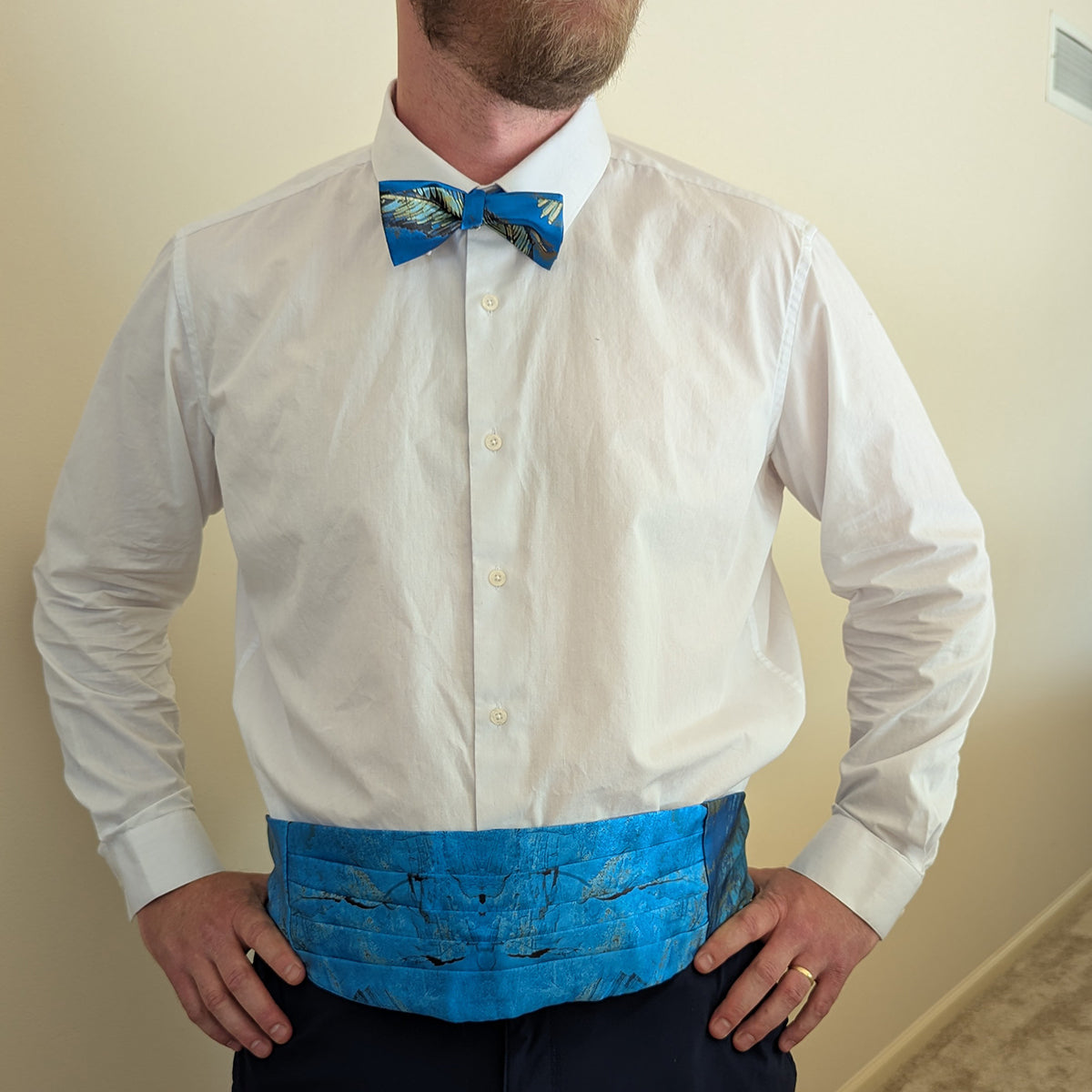 Formal Wear Accessories Set: Cummerbund, Bow Tie and Pocket Square