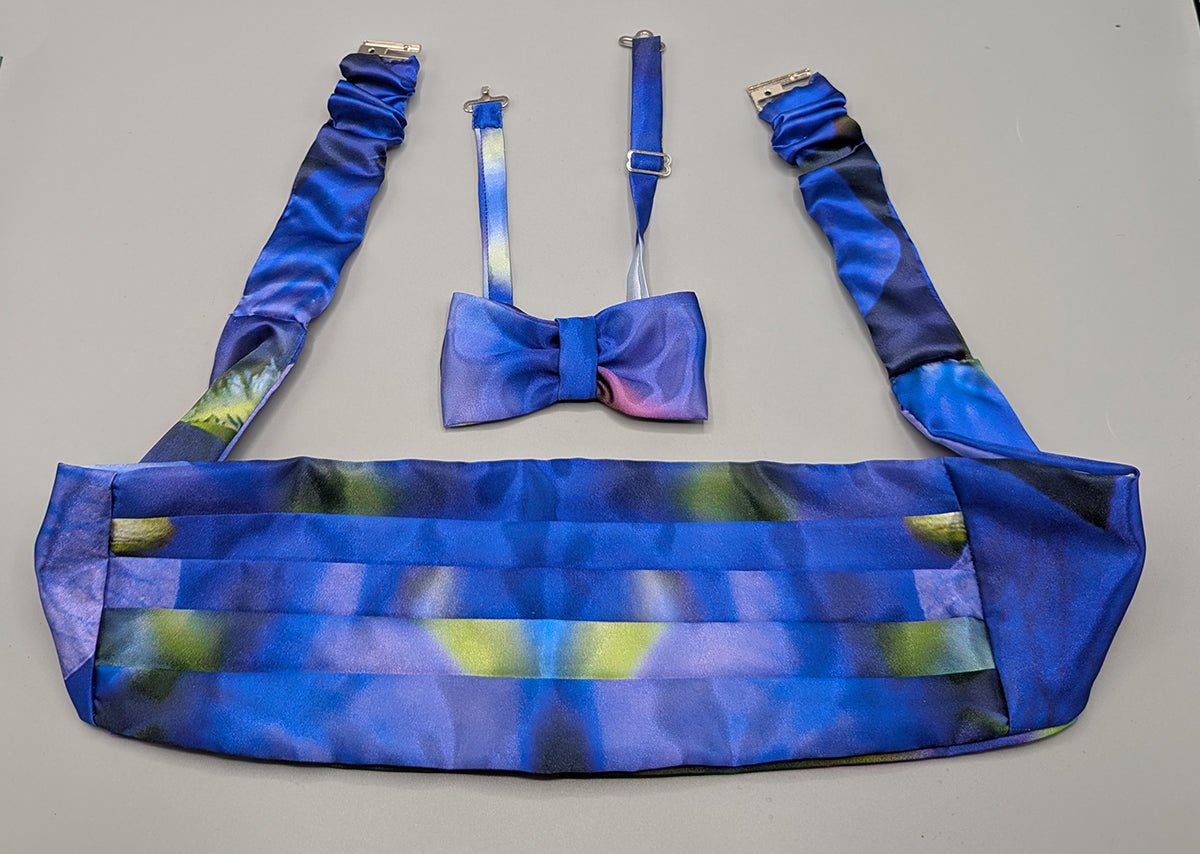 Formal Wear Accessories Set: Cummerbund, Bow Tie and Pocket Square